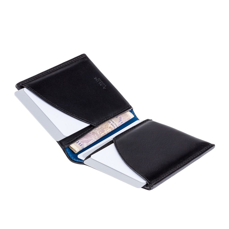 A-SLIM Leather Wallet Origami - Black/Blue
